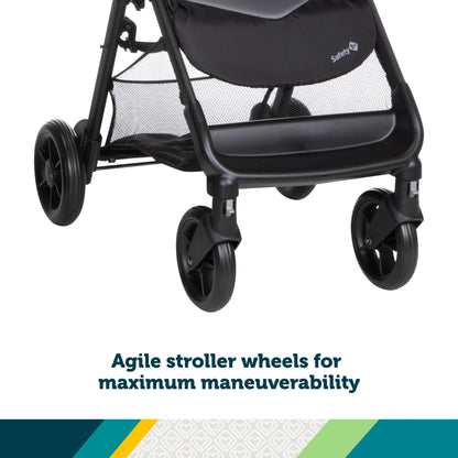 Safety 1st Smooth Ride Travel System Stroller With OnBoard FLX Infant Car Seat Easy Install And Large Canopy