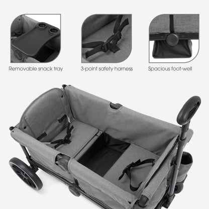 Evolur Trailblazer Wagon Double Stroller All Terrain Wheels For Smooth Outdoor Rides