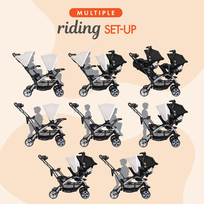 Baby Trend Double Stroller Car Seat Travel System Stormy