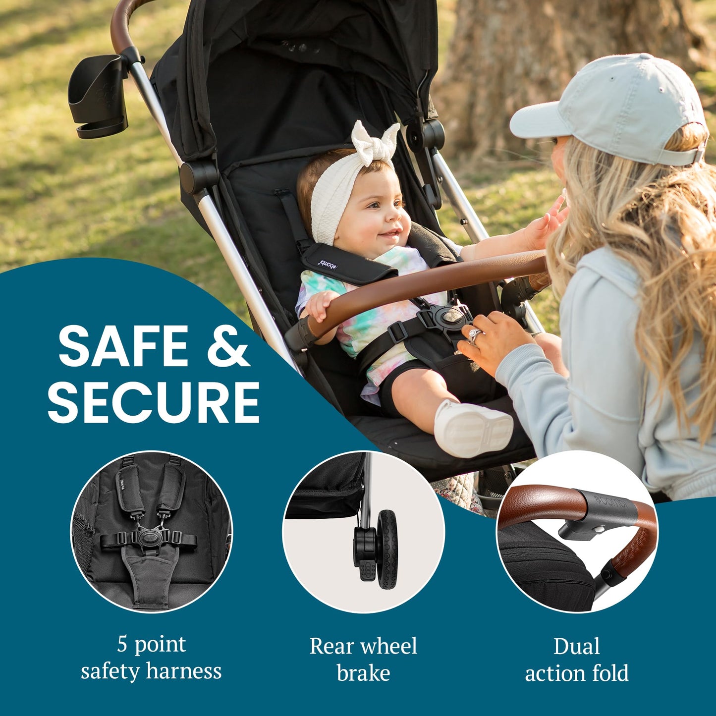Bombi Bēbee V2 Lightweight Baby Stroller One Hand Fold
