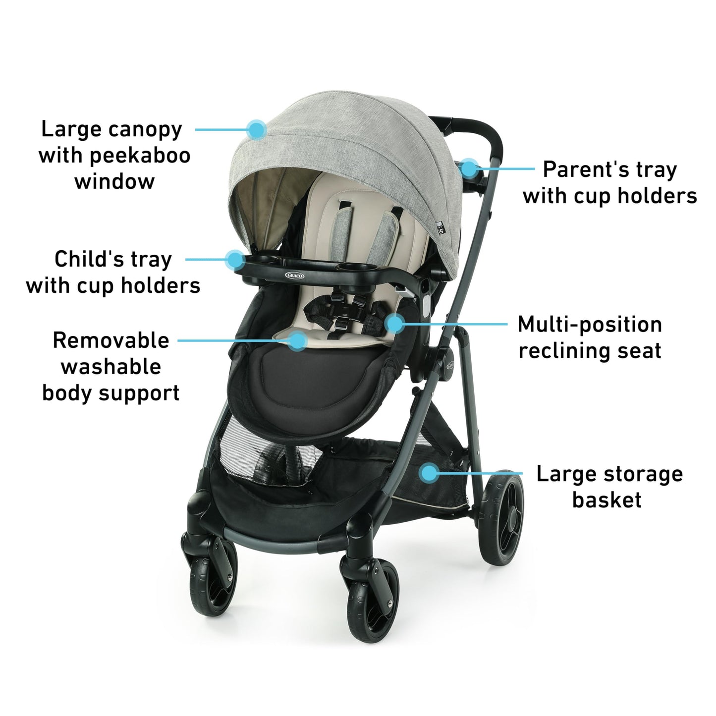 Graco Modes Element Travel System Canter 3In1 Stroller For Infant To Toddler With Car Seat Carrier