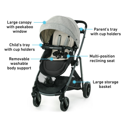 Graco Modes Element Travel System Canter 3In1 Stroller For Infant To Toddler With Car Seat Carrier
