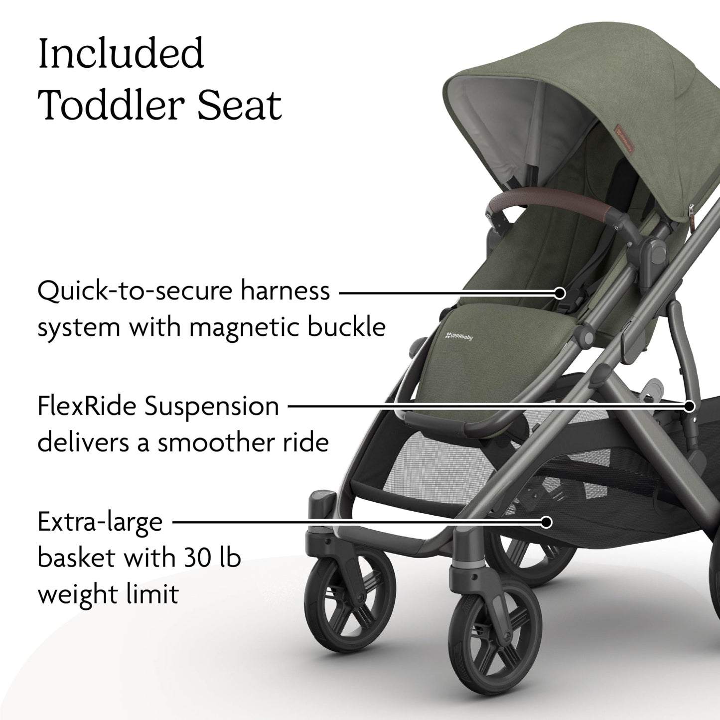 UPPAbaby Vista V3 Convertible Stroller Converts Single To Double