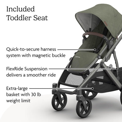 UPPAbaby Vista V3 Convertible Stroller Converts Single To Double