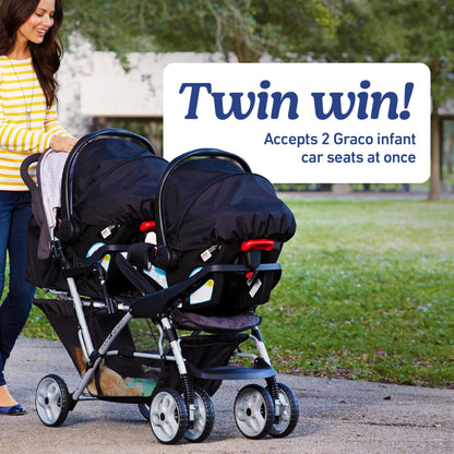 Graco DuoGlider Double Stroller Lightweight Tandem Seating Glacier Color All Day Comfort