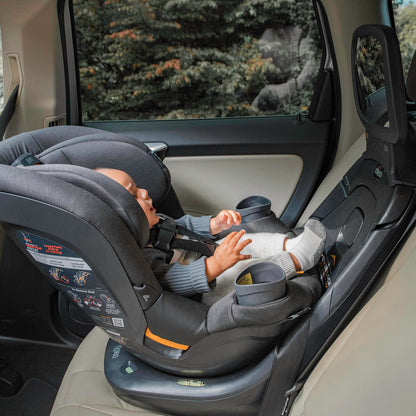 Chicco Fit360 ClearTex Rotating Convertible Car Seat With 360 Degree Rotation And Lever Lock System Obsidian Black