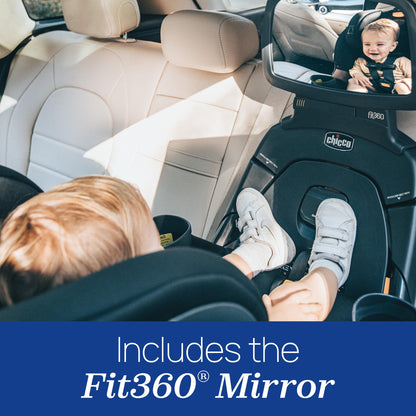 Chicco Fit360 ClearTex Rotating Convertible Car Seat With 360 Degree Rotation And Lever Lock System Obsidian Black