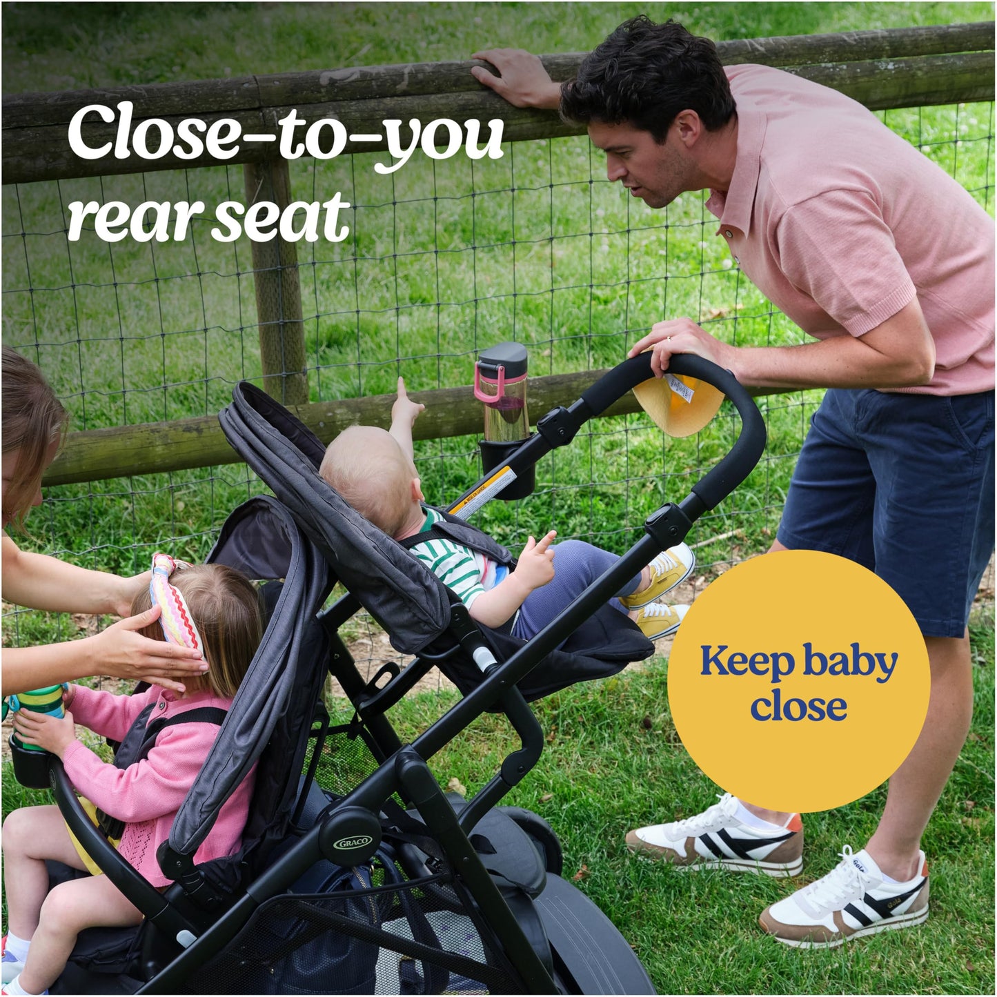 Graco Ready2Grow 2 Point 0 Double Stroller Folds Like a Single for Easy Transport