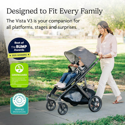UPPAbaby Vista V3 Convertible Stroller Converts Single To Double