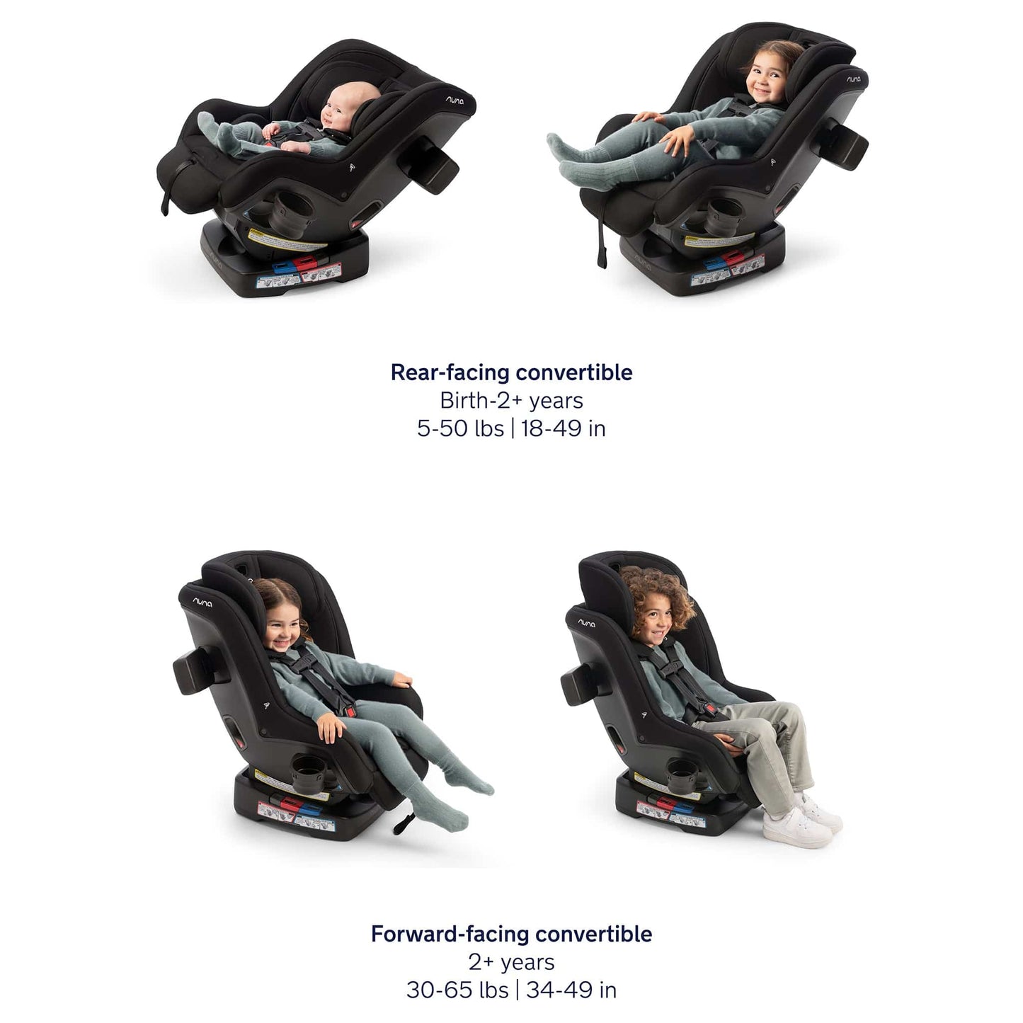 Nuna RAVA Next Convertible Car Seat - Smooth Parent-Friendly Comfort for Every Mile