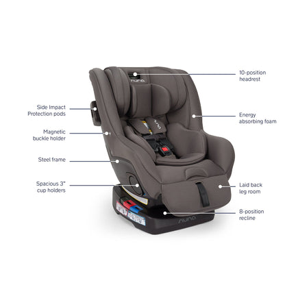Nuna RAVA Next Convertible Car Seat - Smooth Parent-Friendly Comfort for Every Mile