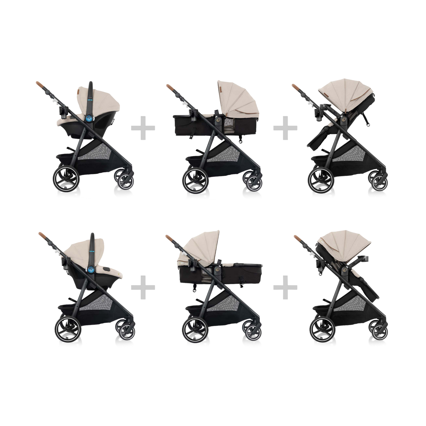Evenflo Shyft Intuiti+ Travel System Featuring Revolve180 LiteMax NXT With SensorySoothe - Ultra Smooth Maneuverability