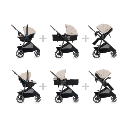 Evenflo Shyft Intuiti+ Travel System Featuring Revolve180 LiteMax NXT With SensorySoothe - Ultra Smooth Maneuverability