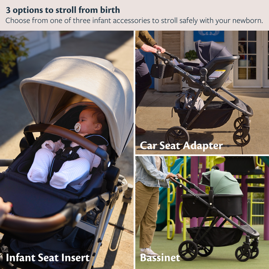 Mockingbird Single Stroller 3.0 - Premium Lie Flat Bassinet And Car Seat Adapter Compatibility