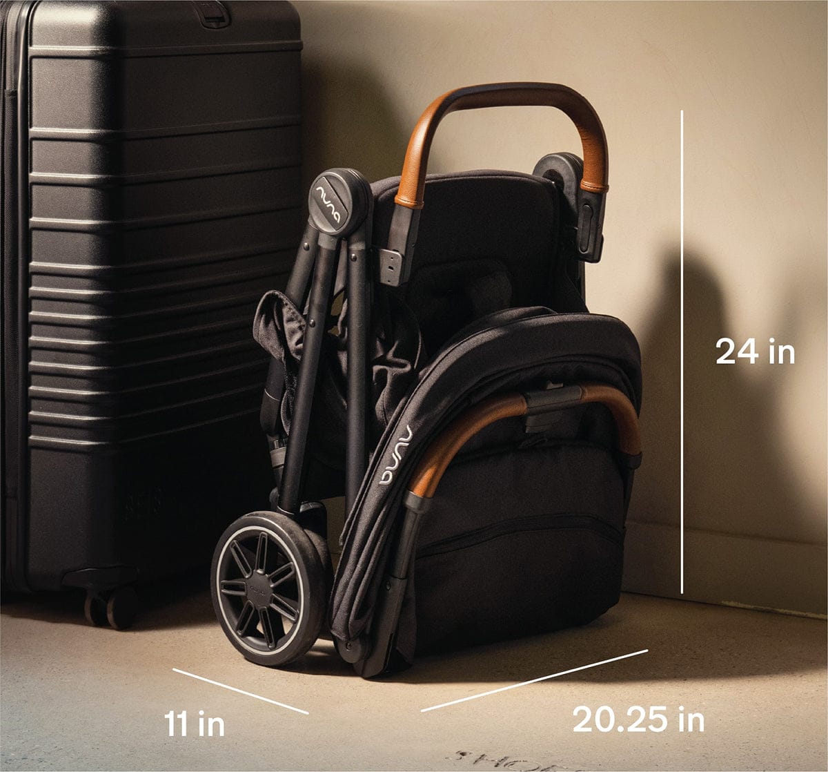 Nuna TRVL Self-Folding Compact Stroller - One-Hand Fold For Ultra-Compact Free-Standing Convenience
