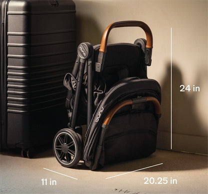 Nuna TRVL Self-Folding Compact Stroller - One-Hand Fold For Ultra-Compact Free-Standing Convenience
