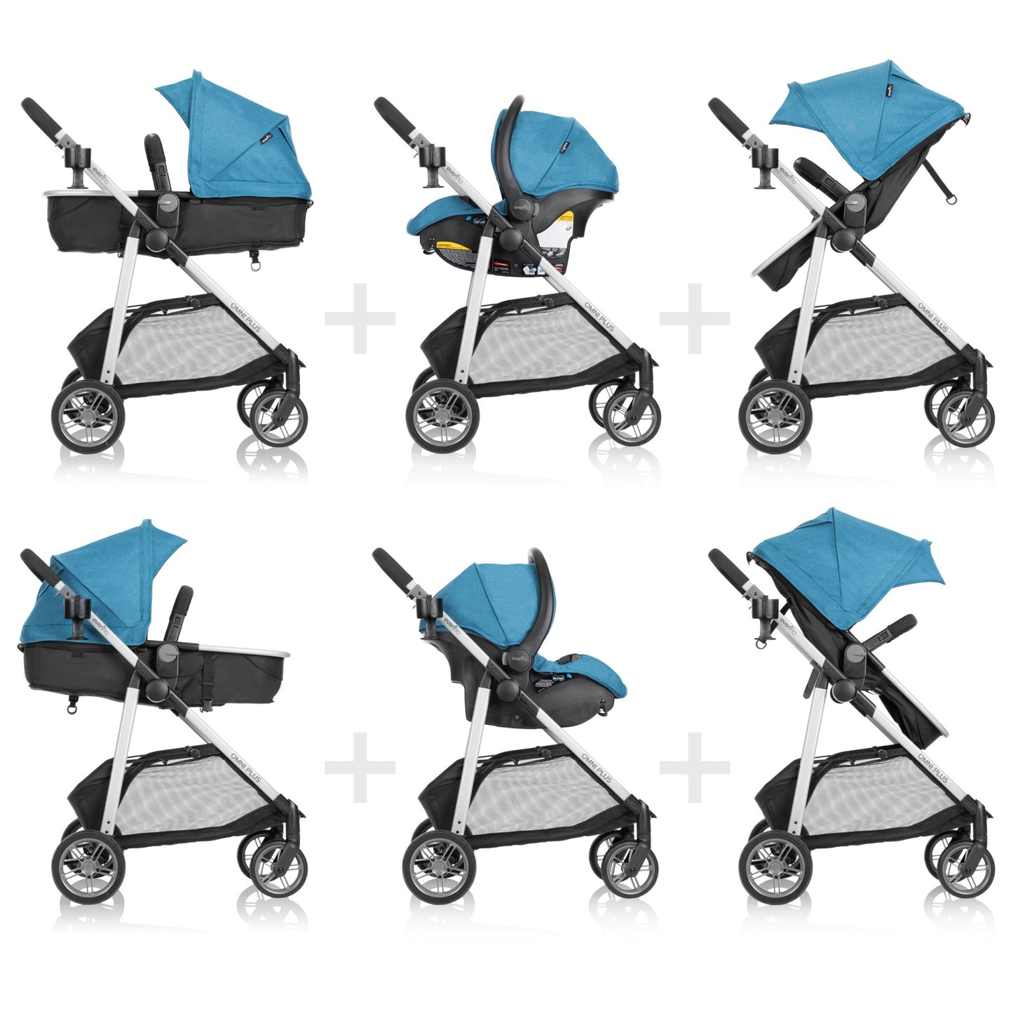 Evenflo Omni Plus Travel System With LiteMax Sport Rear-Facing Infant Car Seat - Modular Convenience For Families