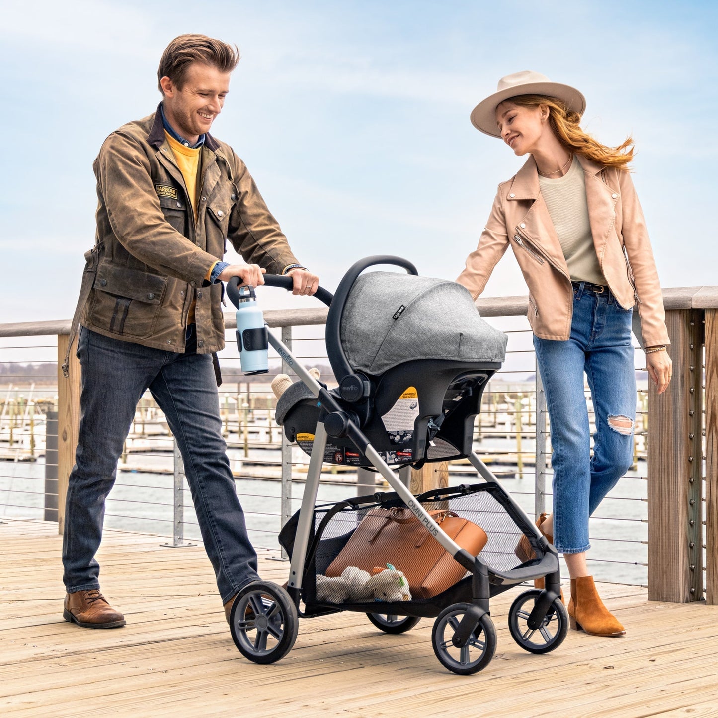 Evenflo Omni Plus Travel System With LiteMax Sport Rear-Facing Infant Car Seat - Modular Convenience For Families